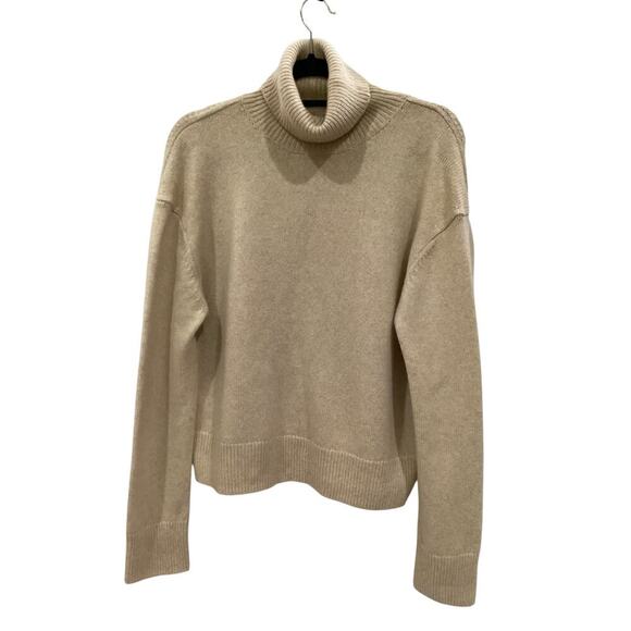 Jenni Kayne Atlas Turtleneck Sweater Merino Wool In Wheat Beige Size Small - Picture 6 of 13